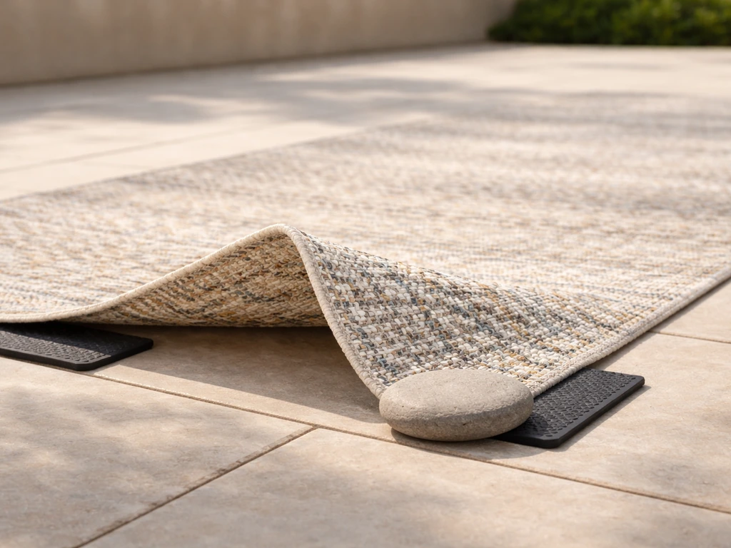how to keep a patio rug from blowing away